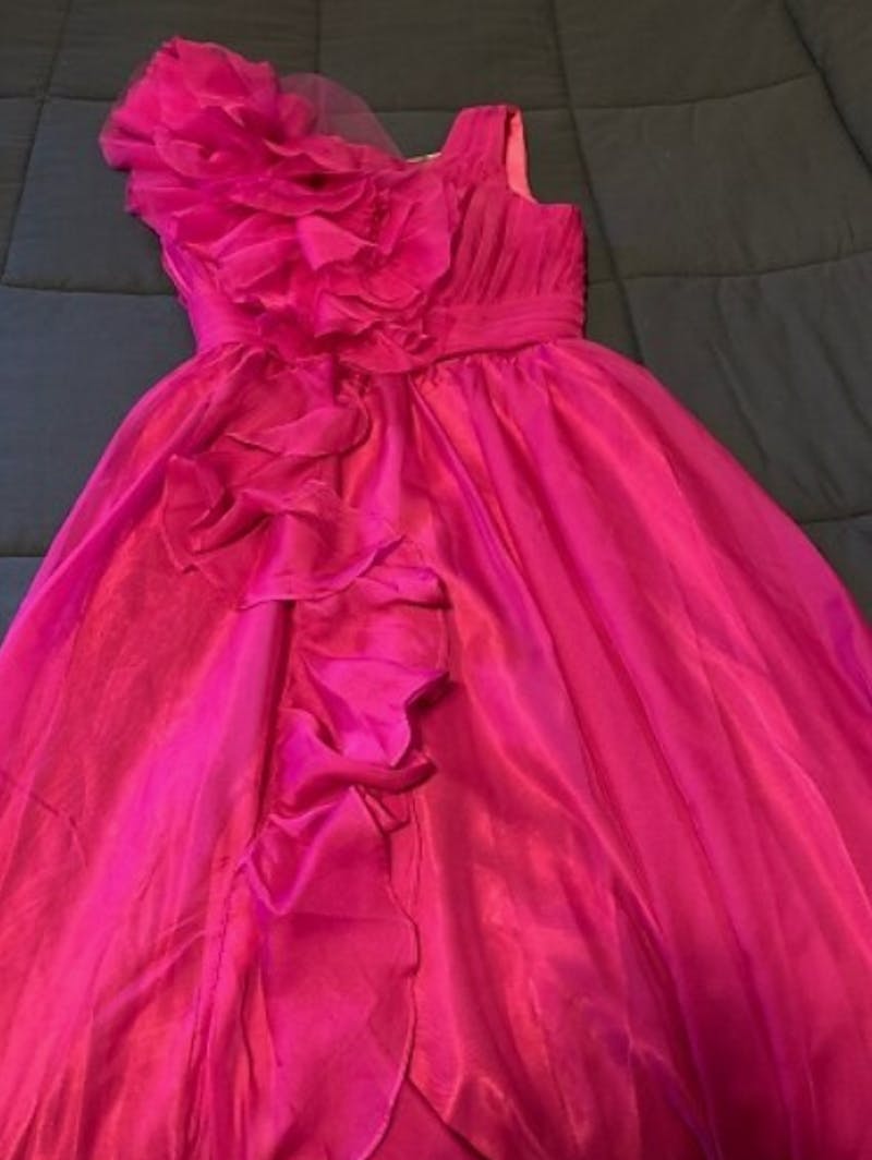 A-Line/Princess Evening Dress V Neck Sleeveless Floor-length Floral Dresses with Split Side Formal