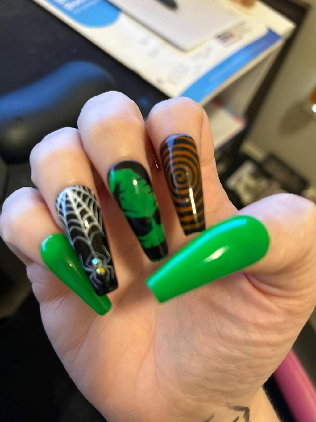 Nightmare Before Christmas Glow Press On Nails – Hand-Painted Soft Gel