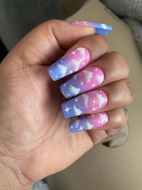 Cloud & Stars Press On Nails