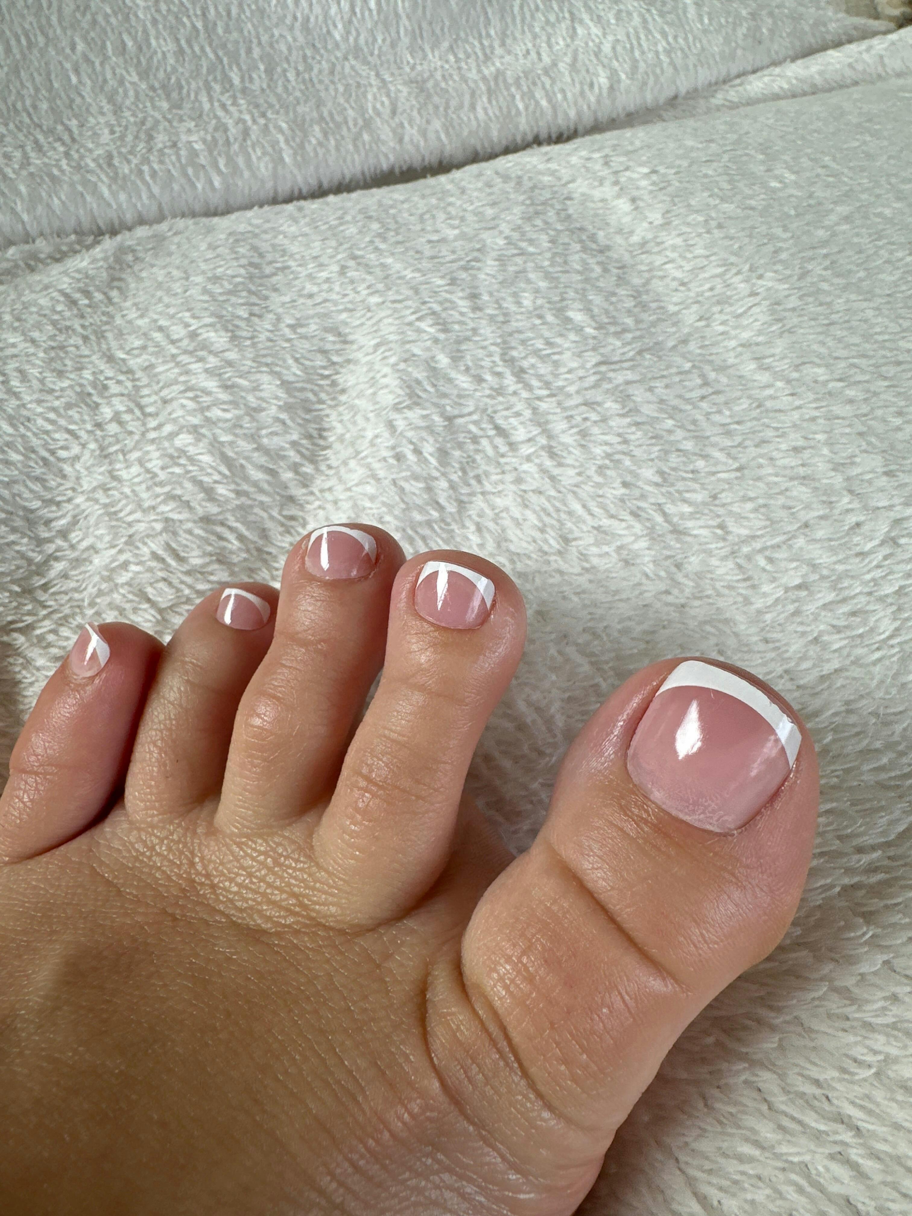French Nails Fungel  French Toe Press on Nails