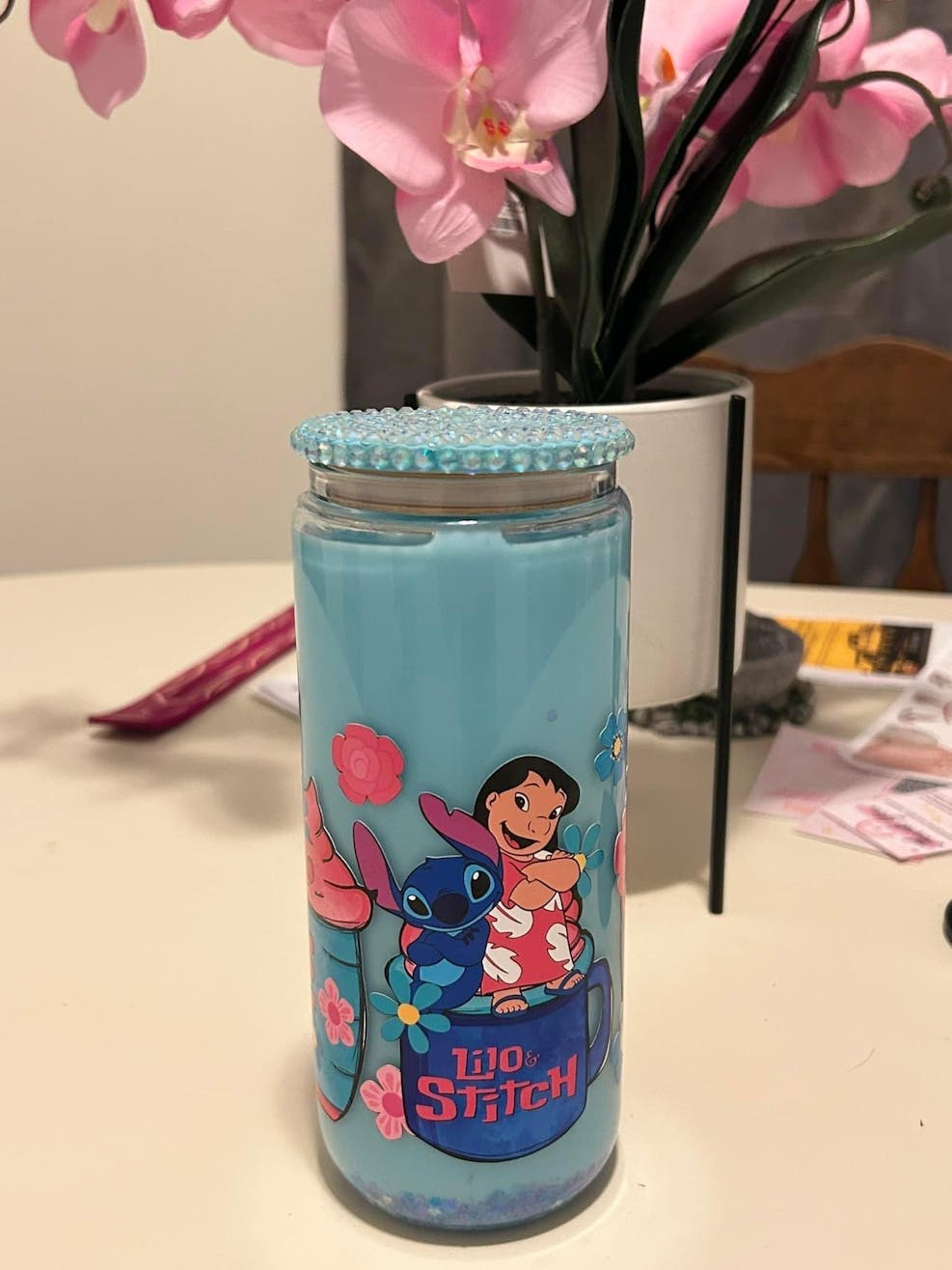 Stitch Snowglobe Glass Can