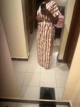 Nia Striped Drawstring Maxi Dress - Brown