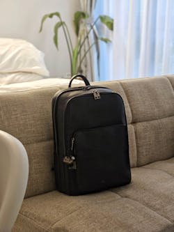 Rectangular design genuine cowhide leather backpack