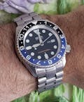 SKX Ceramic Bezel Insert: Dual Time style Black/Blue (Batman)
