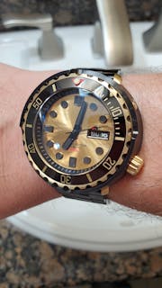 NMK920 Tuna SKX007/SRPD Watch Case Bundle: Black and Gold Finish