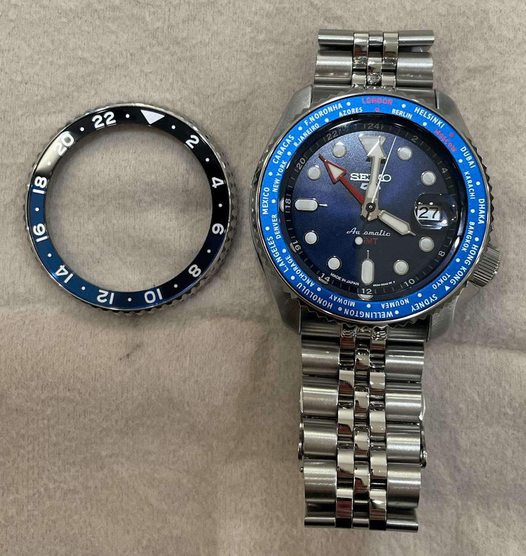 Sapphire Crystal Namoki Bezel Insert SSK Slim Sub Bezel: Steel