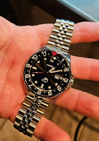 SRP Turtle Ceramic Bezel Insert: Dual Time style Black/White/Red