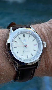 Watch Hands: Baton Silver Finish + Red Seconds Hand