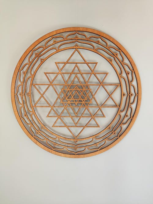 Wandbild Holz "Sri Yantra"