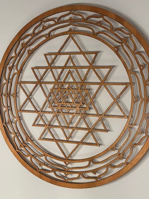 Wandbild Holz "Sri Yantra"