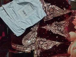 Mehroon Pakistani Velvet Suit | Ready to Wear