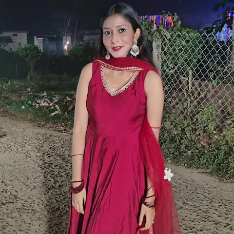 Maroon Color Roman Silk Chanderi Anarkali Gown Set - Aarti Chauhan