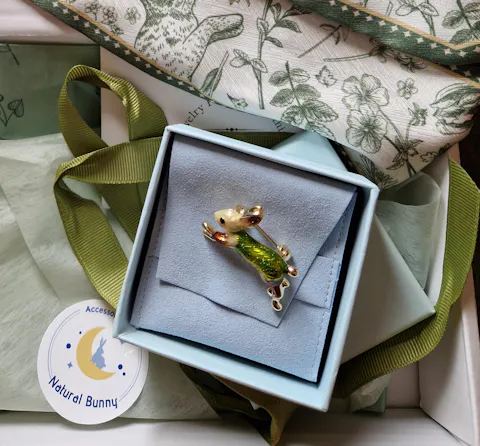 Enamel Colorful Running Rabbit Brooch
