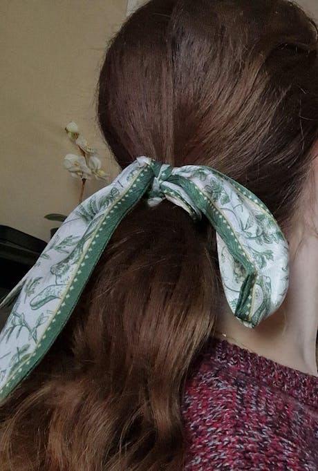 Green Rabbit Printed Skinny Scarf