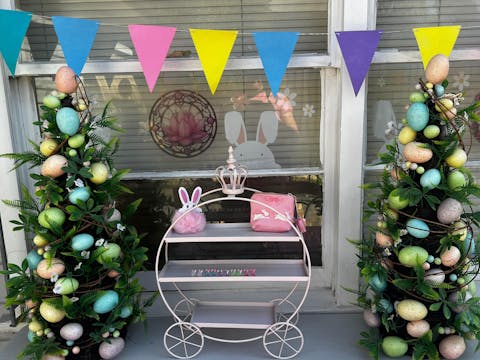 Grey/Pink Rabbit Fluffy Pompom Keychain