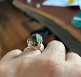 Smokey Quartz Mooralla raw ring s.8 PRGJ326