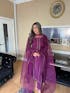Banafsh - Embroidered Readymade Three Piece Shalwar Kameez in Plum with Organza Dupatta
