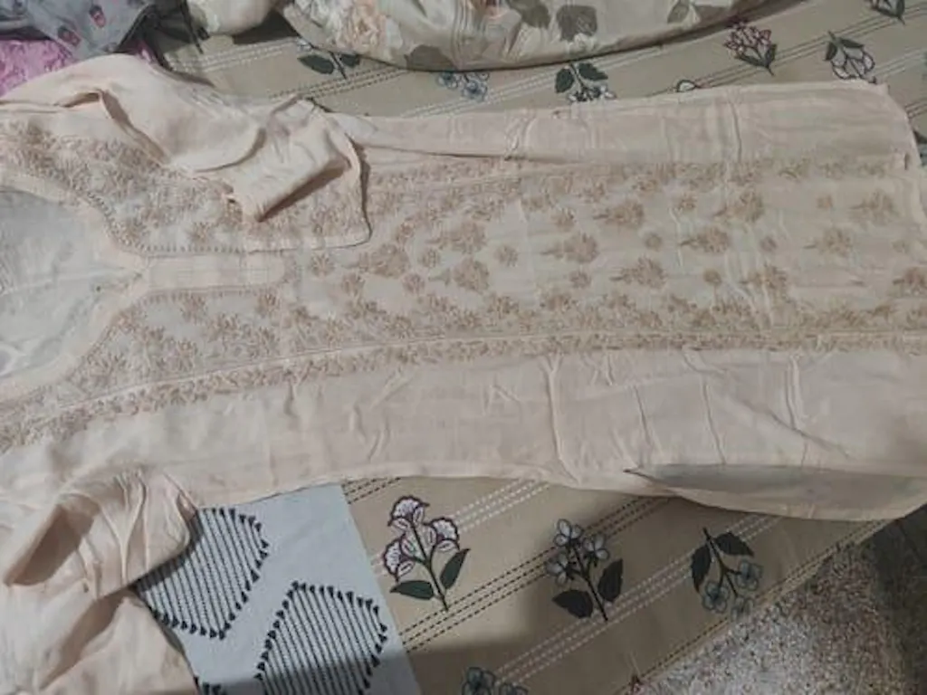 Women's Lucknowi Handcrafted Muslin Chikankari Kurti - HONC0163087