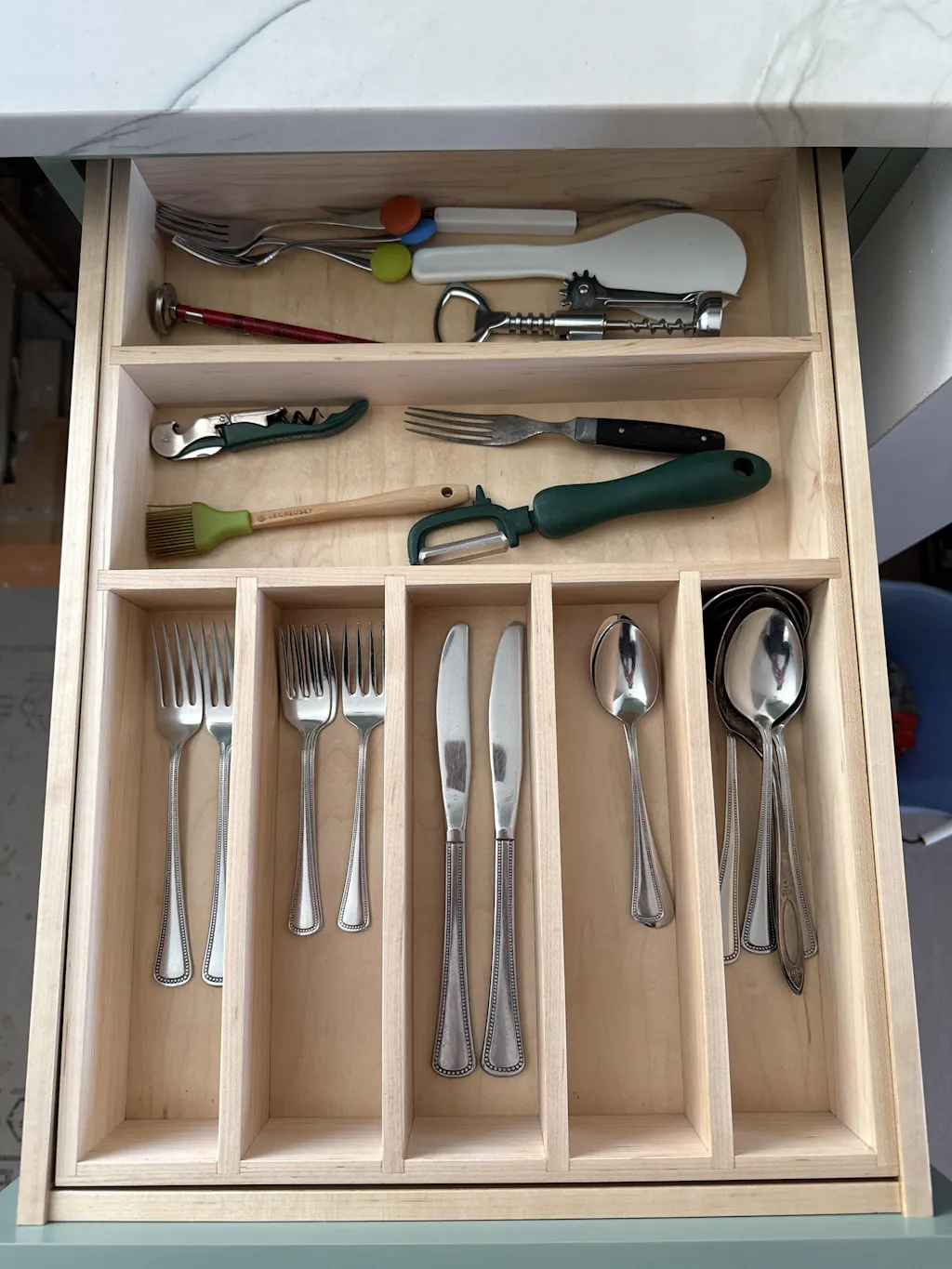 Custom Kitchen Drawer Organizer | Utensils, Silverware & Knife Storage