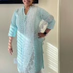 Silver sequin motifs on net. Indian dupatta. Net dupatta with scallop border. Custom made dupattas