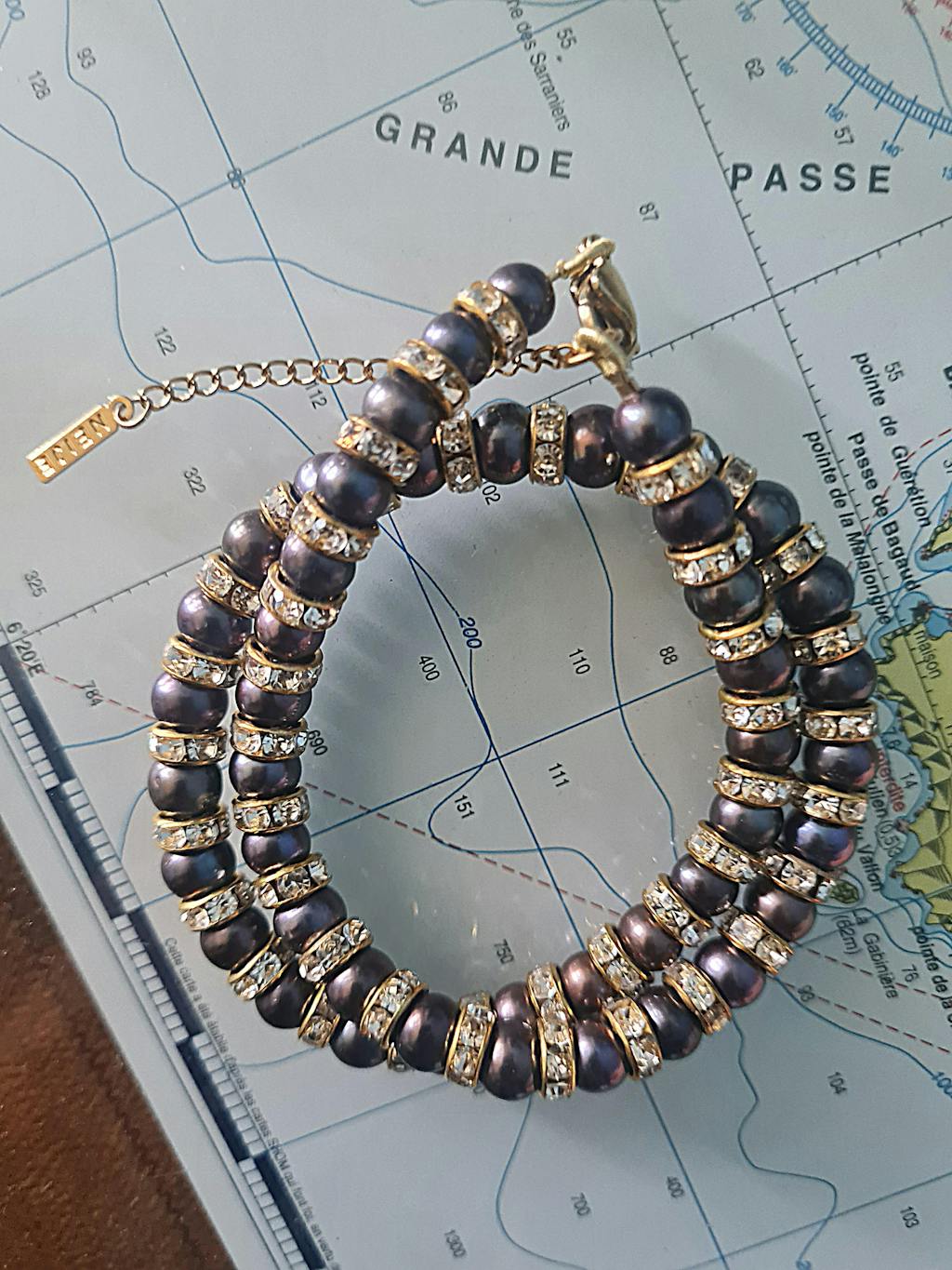 Collier Madame Bovary Perles de Culture Noires