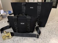 Harper (Ribbed Black) Mini Neoprene Tote/Crossbody Bag- With Zip Closure
