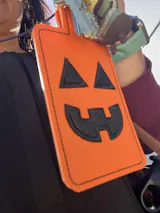 Jack-O-Lantern Halloween Badge ID Card Holder