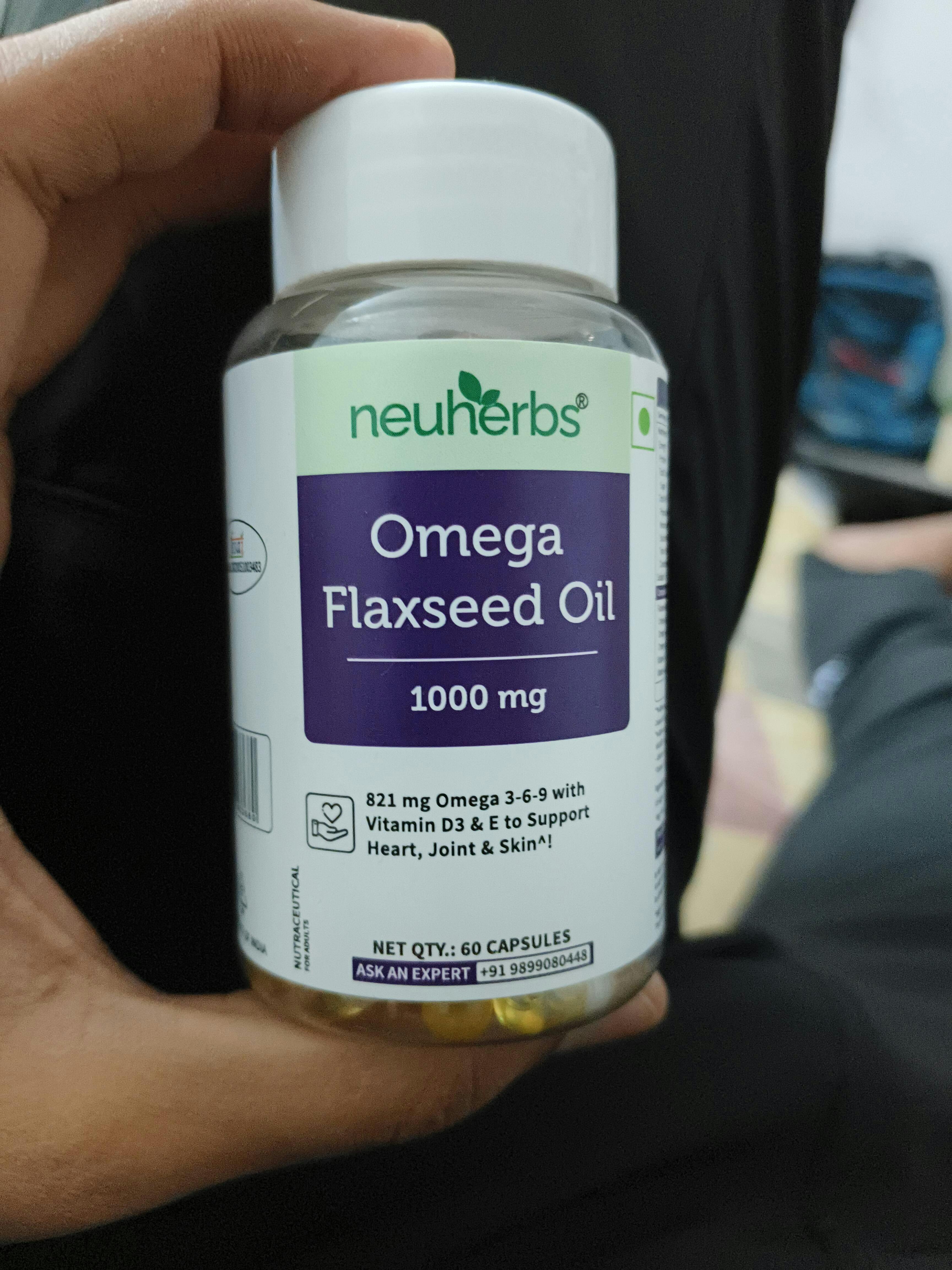 Buy Flaxseed Oil Capsule 1000mg With Omega 3-6-9 For Heart, Joint 