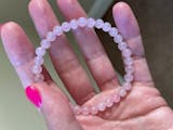 Angel Aura Rose Quartz Elastic Bracelet - 6mm & 8mm Beads