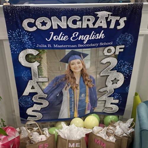 Congrats Class Of 2025 Graduation Backdrop, Personalized Congrats Graduation Backdrop