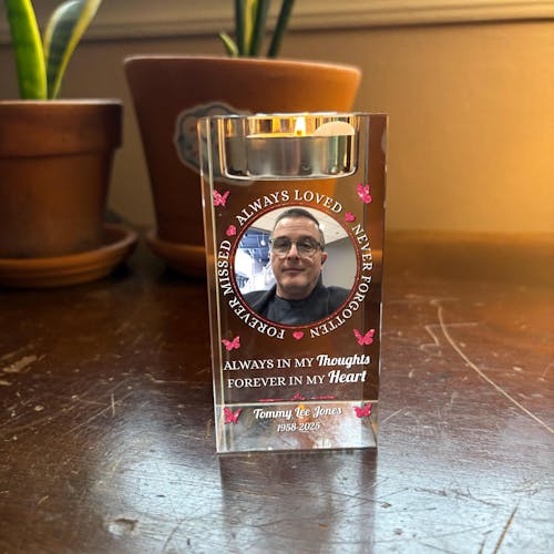 Your Light Will Always Shine - Personalized Crystal Candle Holder