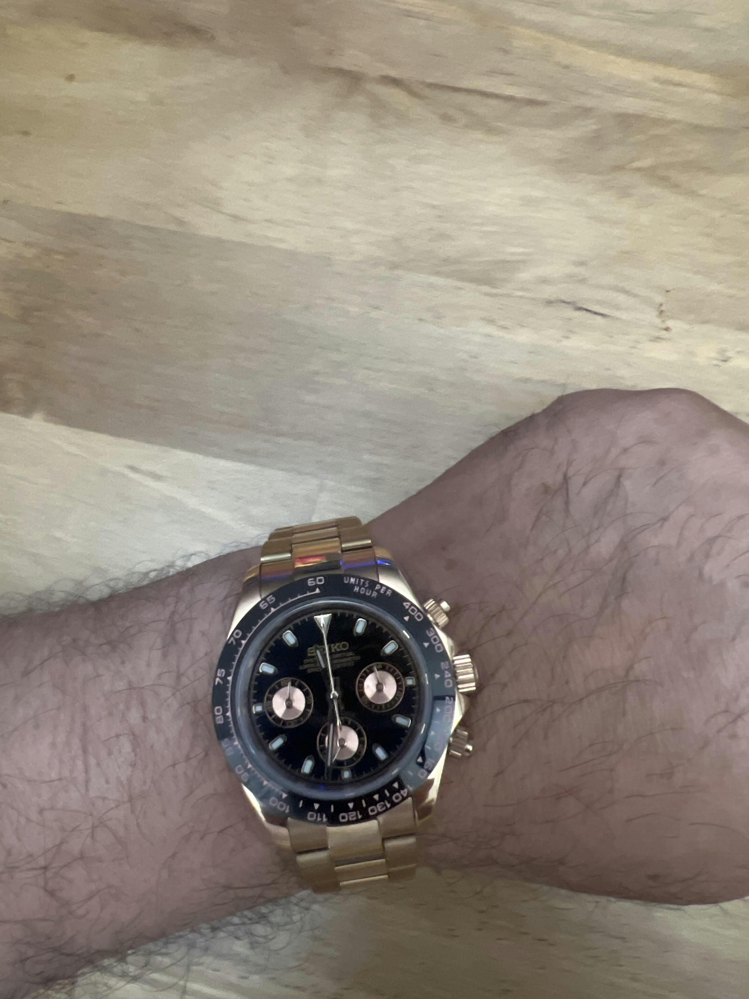 ♡sako様♡ Seiko Daytona Rose Gold Black Dial 40 – NH35 Mod Watch Shop