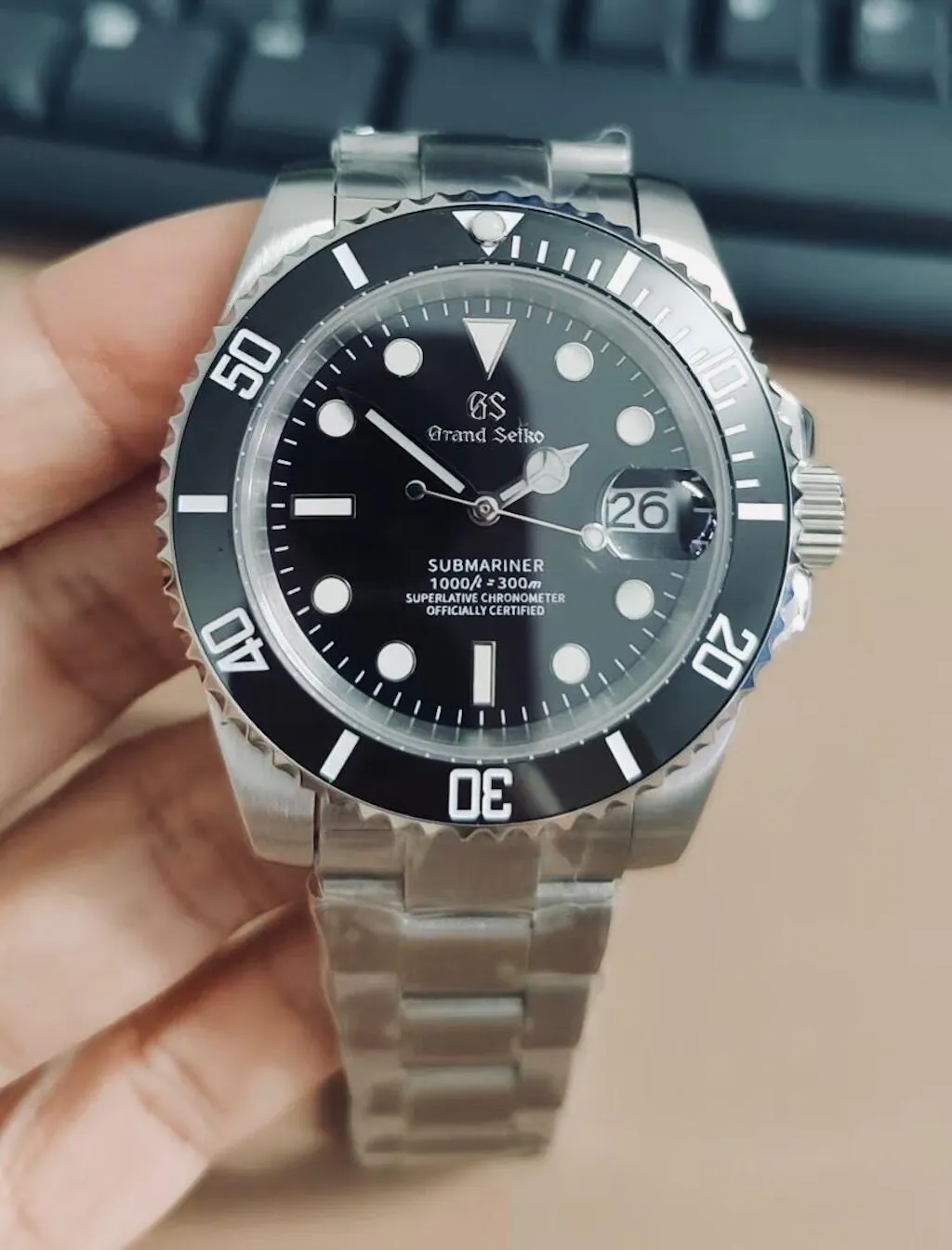 世*亀様 motto_kuma A&N 10th Anniversary mod Great Wave of Kanagawa Custom SKX Mod Watch – NH35 Automatic, 41mm