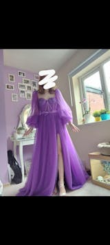 Purple Elegant Tulle Long Formal Prom Dress Evening Gown Party Dress nv104