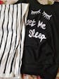 Black Never Give Up Printed Night Suit