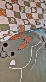 Olive Green Printed Night Suit