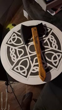 Wooden Small Toy Axe and Vegvisir Shield - Handmade, Personalised gift