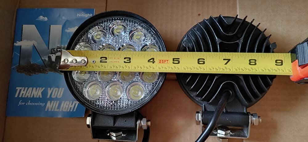 4.5 Inch 42W 4200LM Round Flood LED Work Lights (Pair) – Nilight