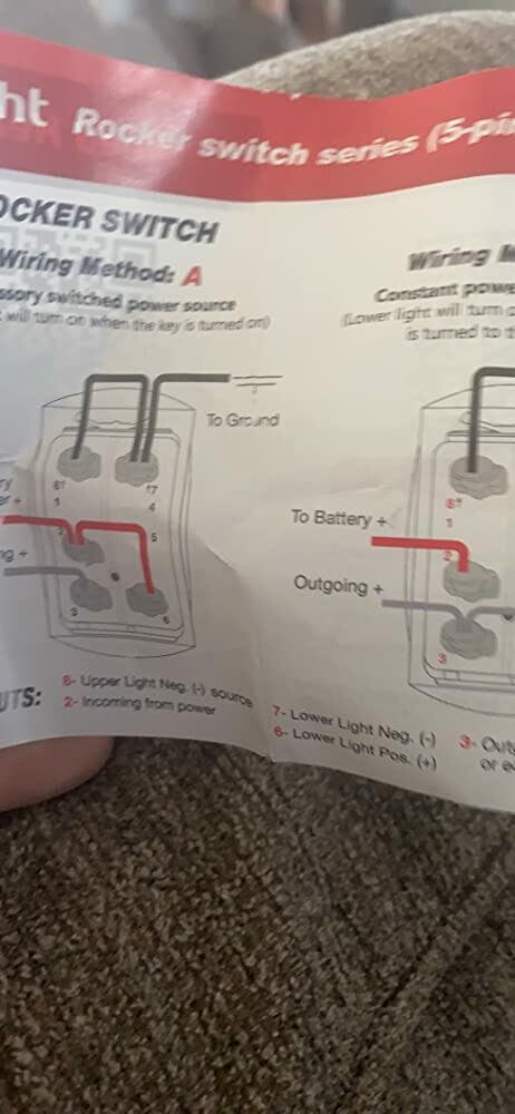 BLUE Laser LED Rocker Switch 5 PIN Dual Light 20A 12V ON / OFF SIDE LIGHTS (C) E - Foto 3