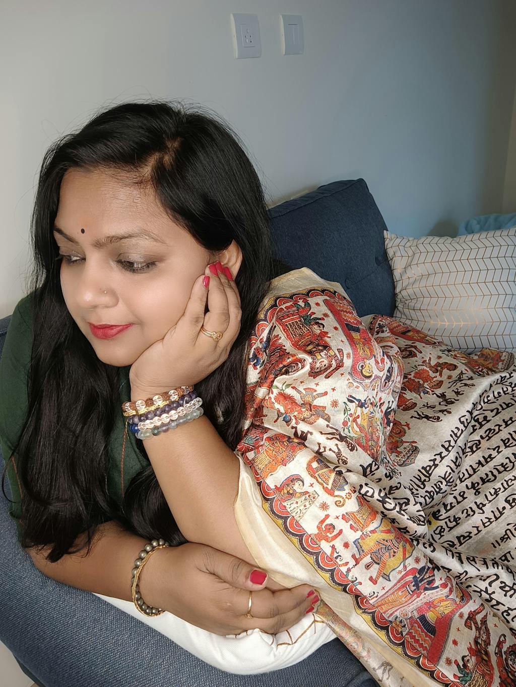 Buy Velma Fabric 2 Seater Sofa With Cushion (Blue) Online Athome