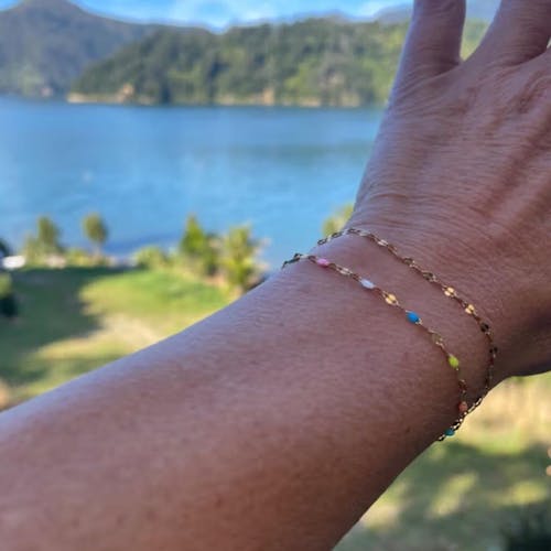 Rainbow dainty - pulsera doble