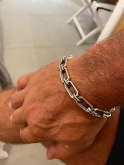 Aqwas - Bracelet en argent sterling à maillons en chaîne 9,5 mm