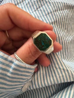 Zaire - Sterling Silver Chrysocolla Signet Ring 13mm