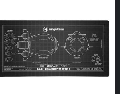 The B.A.D. Desk Mat - Carbon (90cm x 45cm)