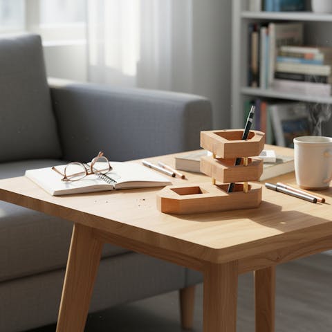 Veritas Kalemlik – Masif Ceviz & Pirinç Detaylı Tasarım