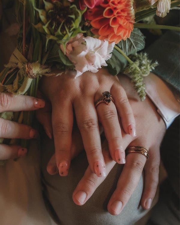 Art Deco Baguette Black Onyx Curved Wedding Band Rose Gold