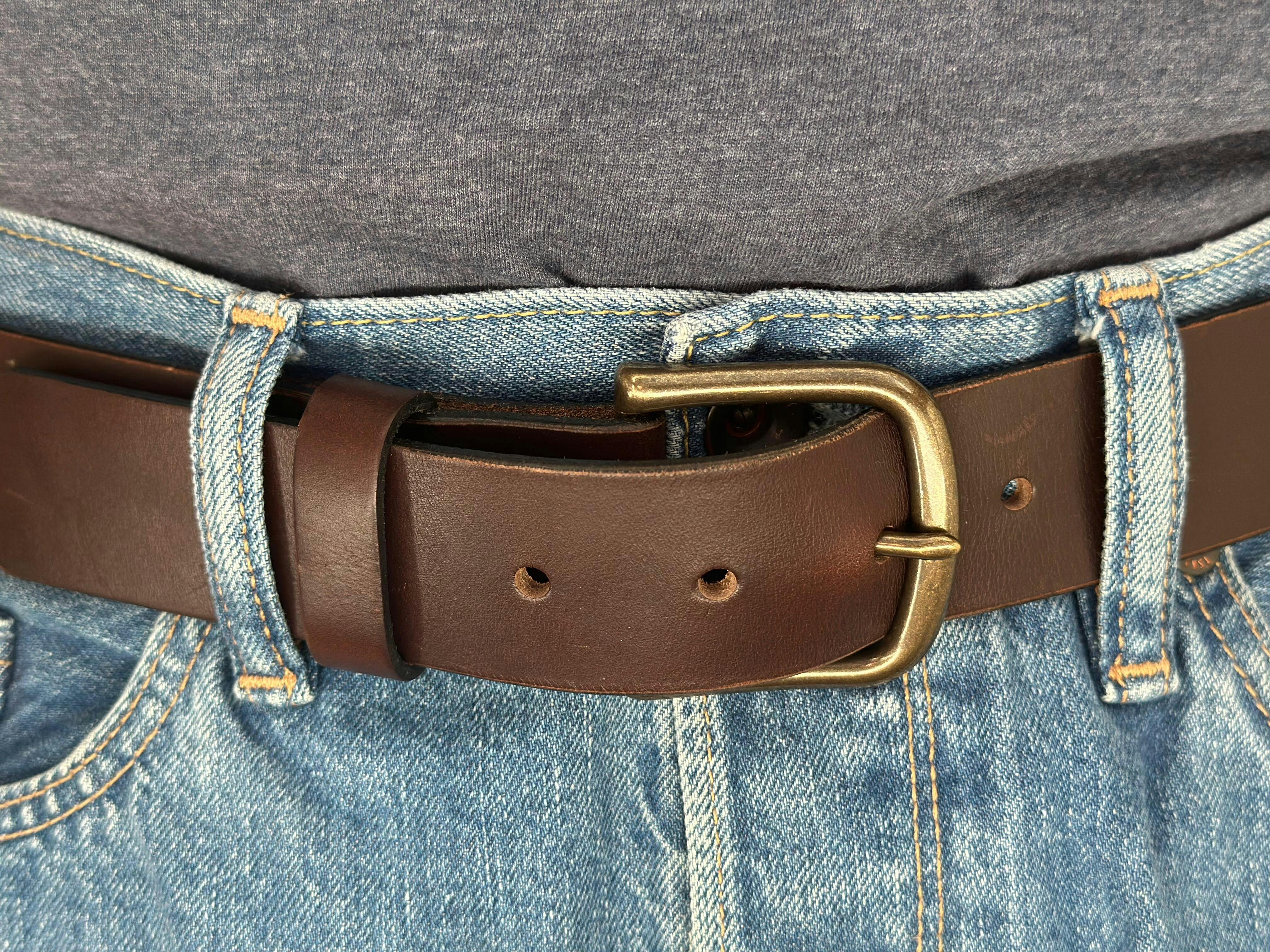 OVY DECI Choromexcel narrow western belt Natural Horween