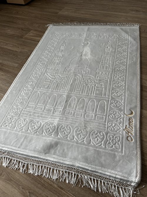 Gebetsteppich mit Namen - Grau