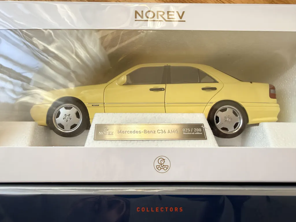 Mercedes-Benz C36 AMG 1993 Light Yellow 1:18 - 200 pcs. – Norev