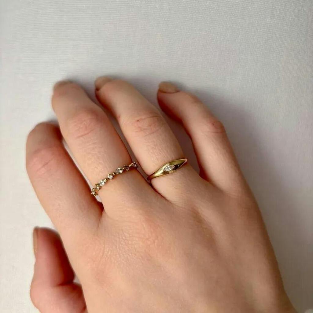 Marquise Bezel Signet Ring in Gold